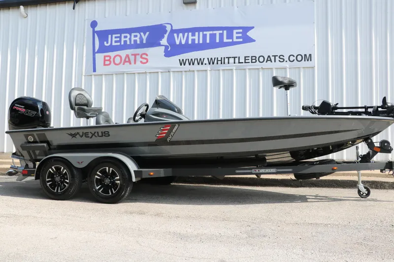 The Image of 2025 Vexus AVX1980 boat on trailer at Jerry Whittle Boats dealership. - 1