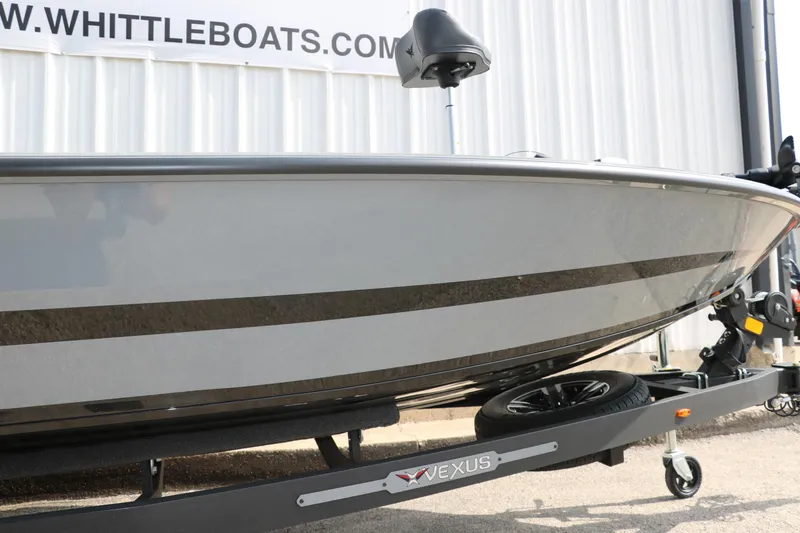 Slide: The Image of 2025 Vexus AVX1980 boat on trailer, displayed at Whittle Boats dealership. - 37