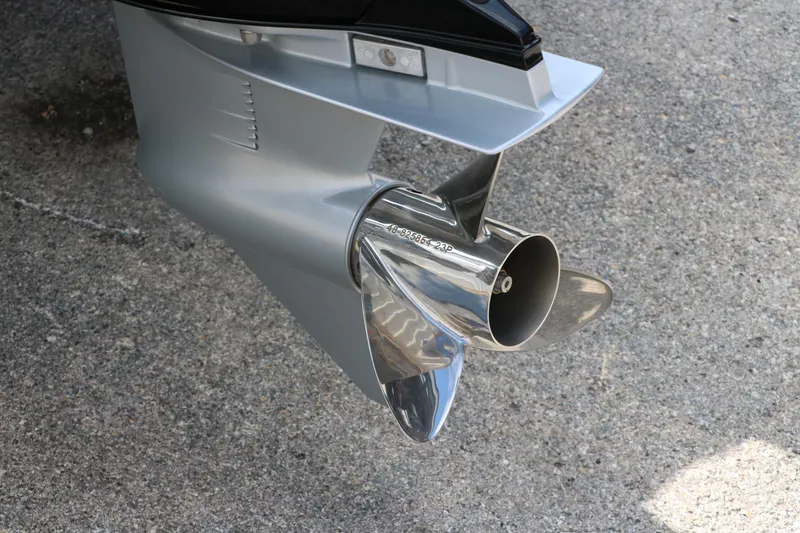 Slide: The Image of 2025 Vexus AVX1980 boat propeller on concrete surface. - 9