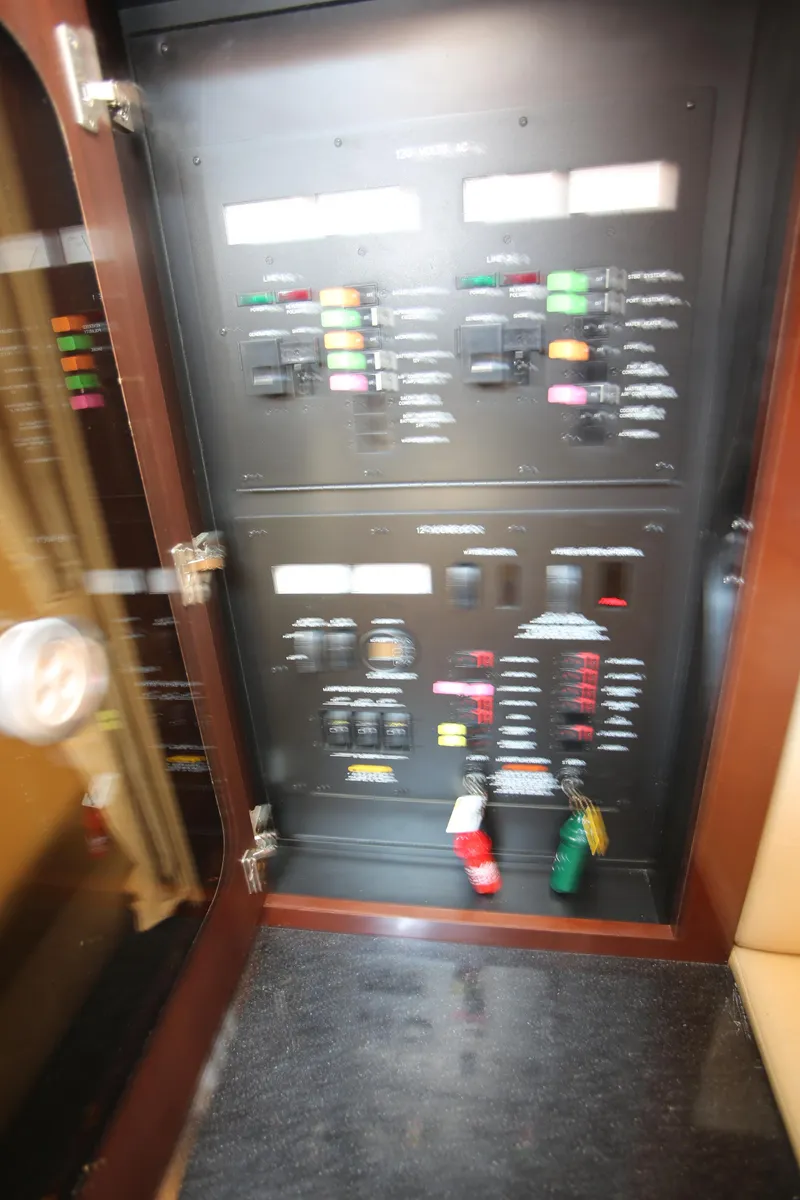 Slide: The Image of Electrical control panel inside 2010 Sea Ray 390 Sundancer yacht. - 27