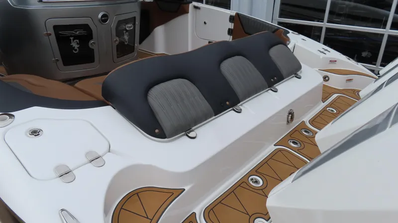 Slide: The Image of Luxury seating on 2022 MTI 50v boat with sleek design and modern features. - 5