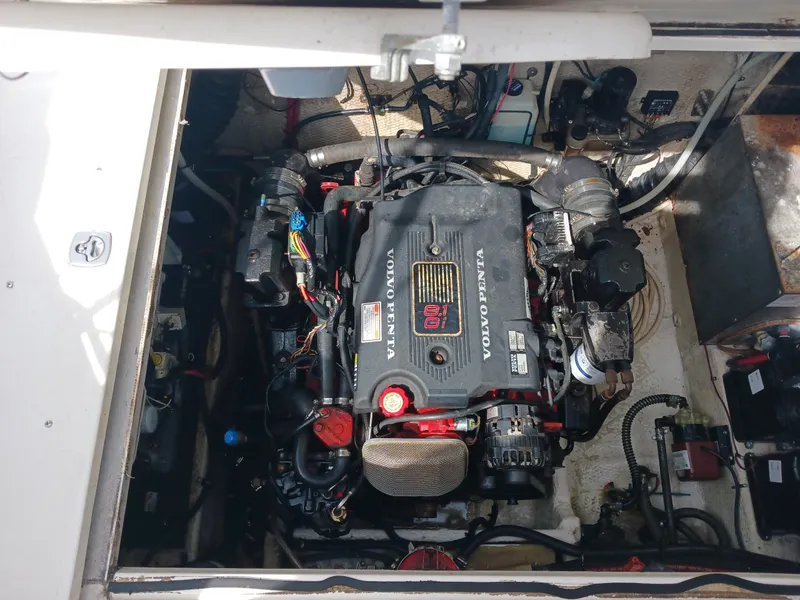 Slide: The Image of Engine compartment of a 2004 Regal 2760 Commodore with Volvo Penta 8.1 Gi engine. - 19
