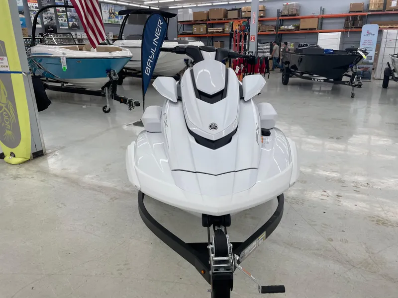 Slide: The Image of 2025 Yamaha WaveRunner FX Cruiser SVHO displayed in a showroom, front view. - 6