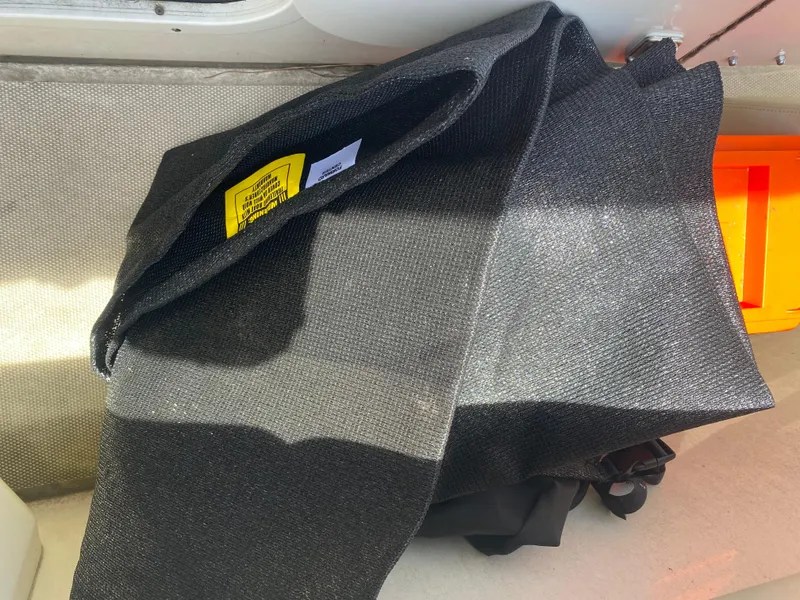 Slide: The Image of Black fabric on Boston Whaler 250 Outrage 2022 boat interior. - 20