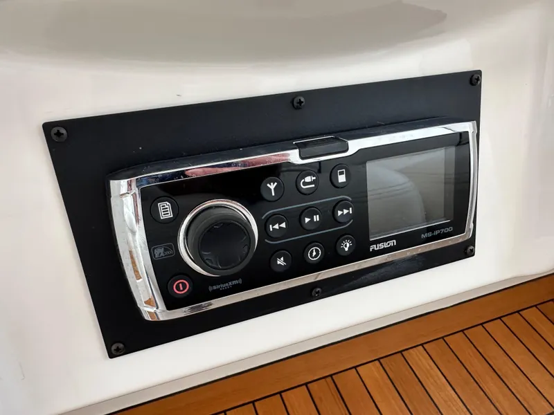 Slide: The Image of Fusion marine stereo system on a 2000 Sunseeker Predator 60 yacht. - 41
