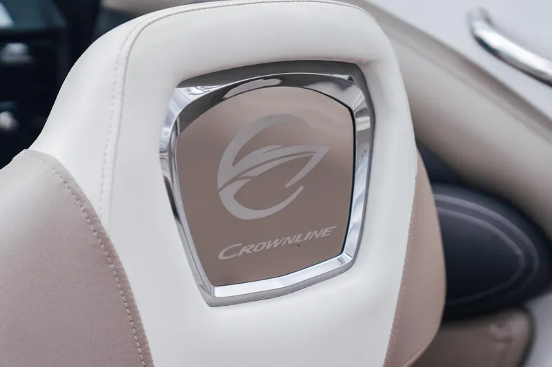 Slide: The Image of 2023 Crownline Eclipse E235 boat seat with logo detail. - 41