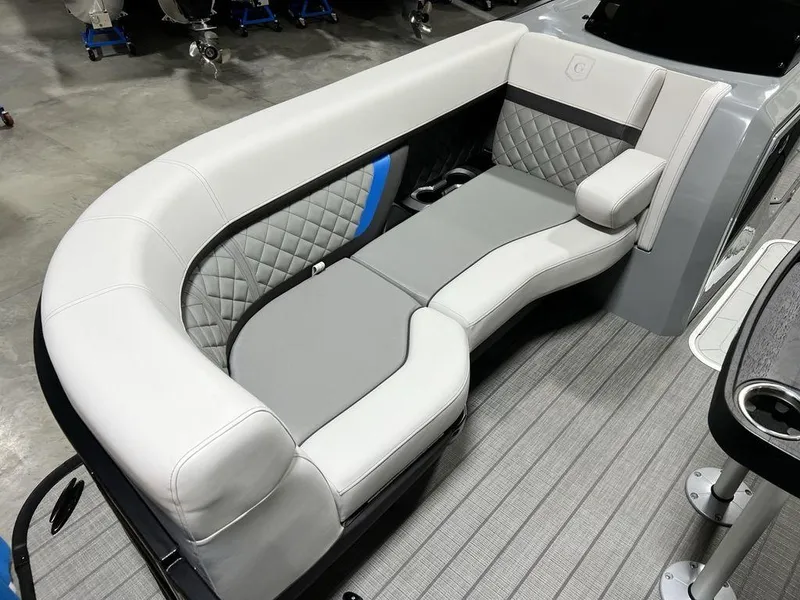Slide: The Image of Luxurious seating on 2025 Godfrey AquaPatio 235 SFLC iMPACT pontoon boat. - 7