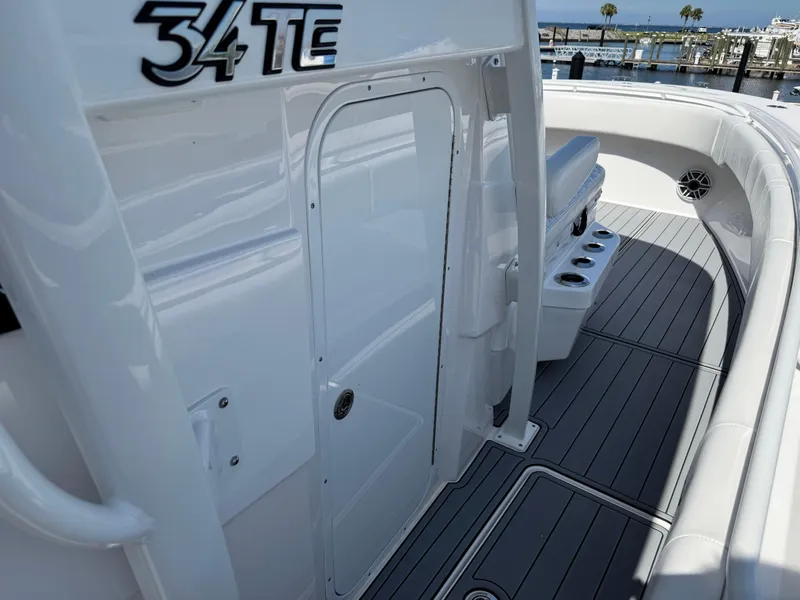 Slide: The Image of 2025 Fountain 34 TE boat interior with sleek design and modern features. - 27