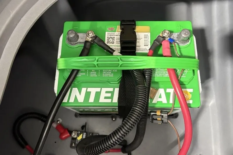 Slide: The Image of Battery installation in 2025 Godfrey Sweetwater 2286 SB pontoon boat. - 30