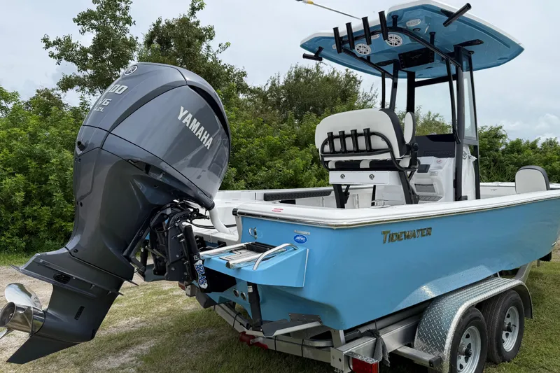 Slide: The Image of 2026 Tidewater 2300 Carolina Bay boat with Yamaha engine on trailer. - 6