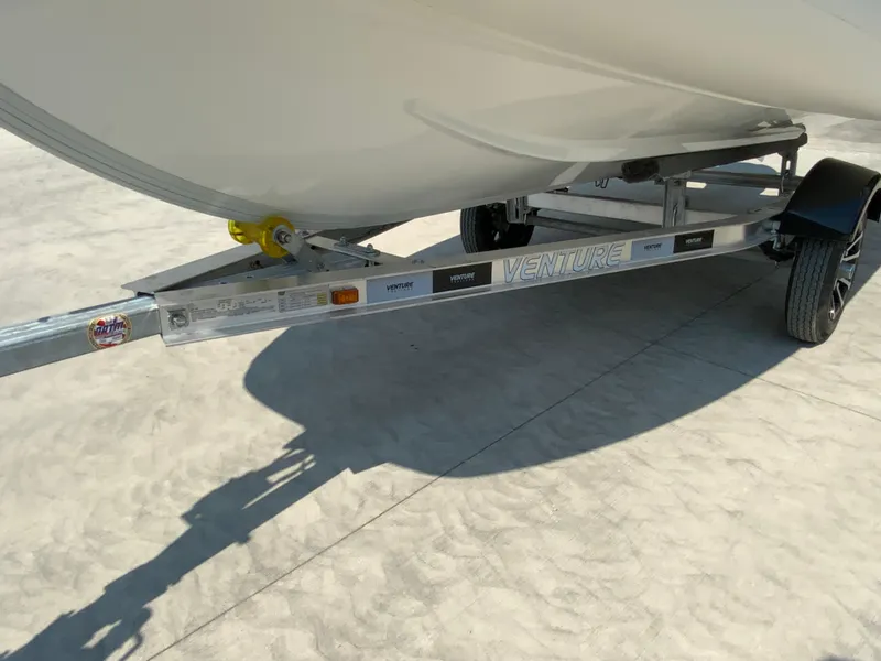 Slide: The Image of Boat trailer for Gala V420, 2026 model, on concrete surface. - 8