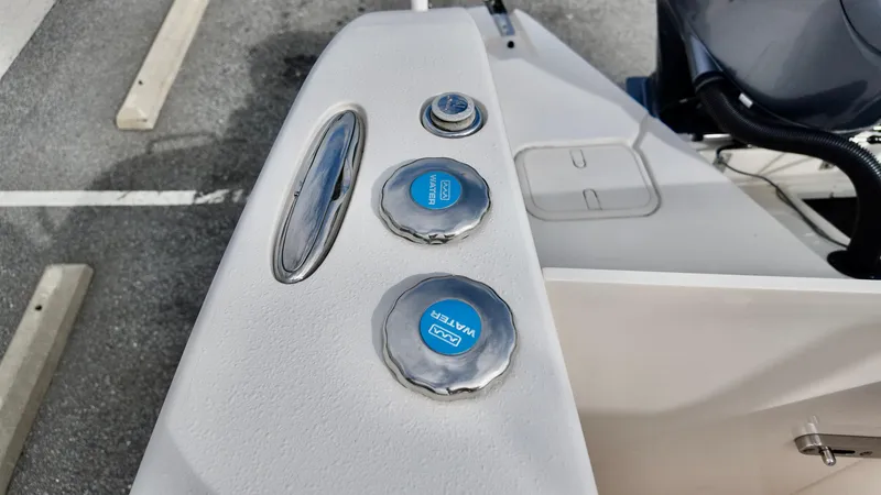 Slide: The Image of 2024 Sea Chaser 35 HFC Bluewater Series boat fuel and water caps. - 12