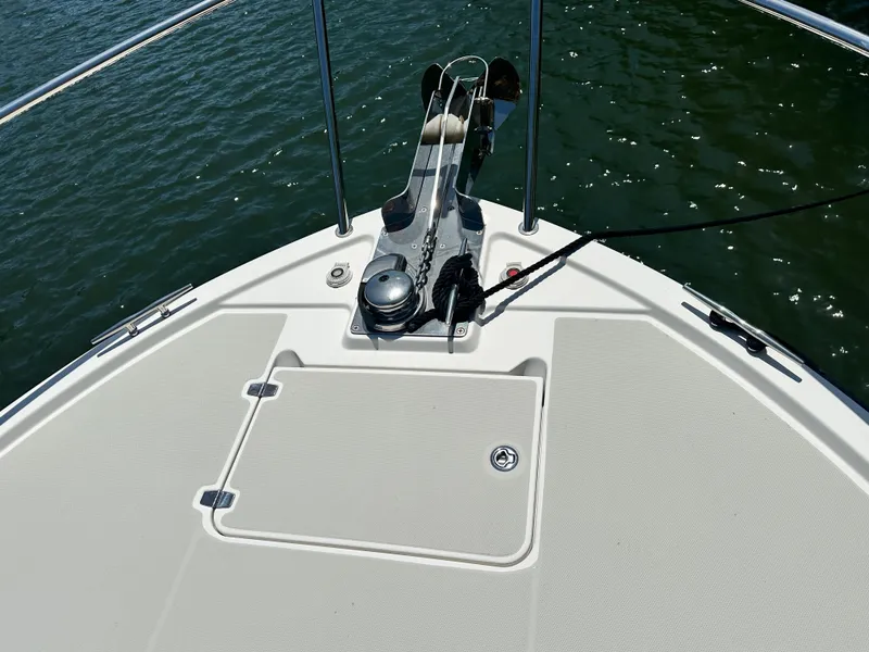 Slide: The Image of Bow of 2022 Back Cove 372 boat with anchor and winch system. - 7
