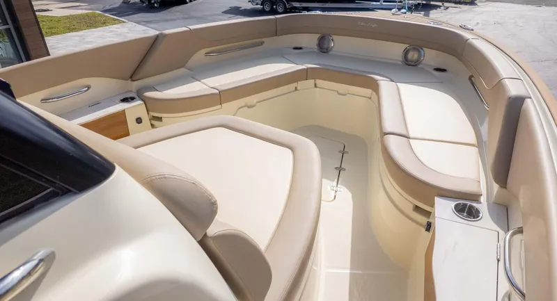 Slide: The Image of 2025 Chris-Craft Catalina 28 boat interior with luxurious seating and modern design. - 13