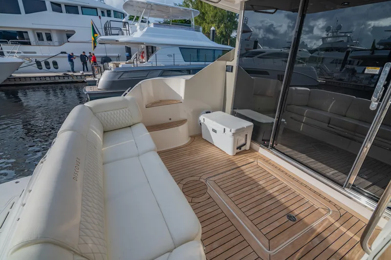 Slide: The Image of Luxurious 2015 Sea Ray 510 Fly yacht with spacious deck and elegant seating. - 20