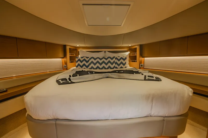 Slide: The Image of Luxurious bedroom interior of 2015 Sea Ray 510 Fly yacht with modern design. - 31