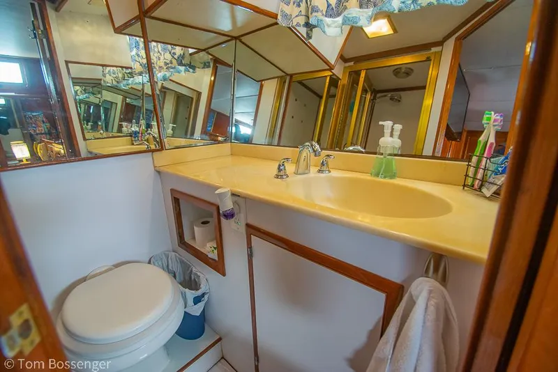 Slide: The Image of Bathroom interior of 1987 Lien Hwa 47 Elegant MKII Motoryacht with sink and toilet. - 30