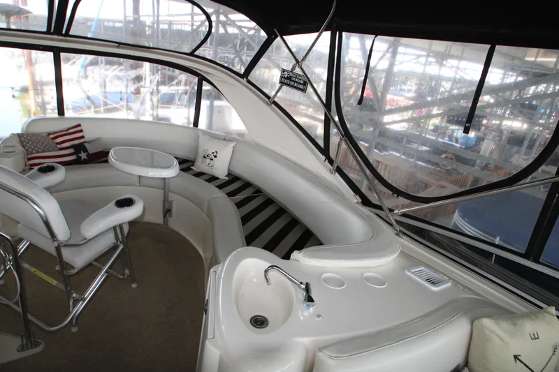 Slide: The Image of Interior of 2007 Meridian 391 Sedan yacht with seating and sink. - 48