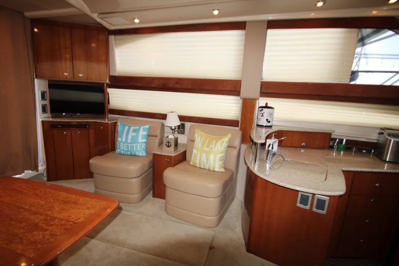 Slide: The Image of Luxurious interior of 2007 Meridian 391 Sedan yacht with cozy seating and modern amenities. - 8