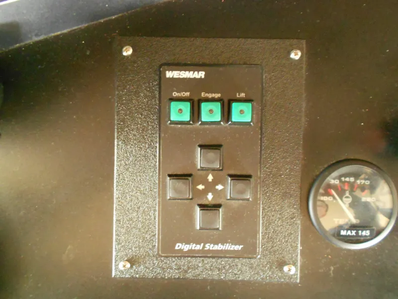 Slide: The Image of Control panel of 1985 Chris-Craft 500 Constellation Motor Yacht with digital stabilizer. - 18