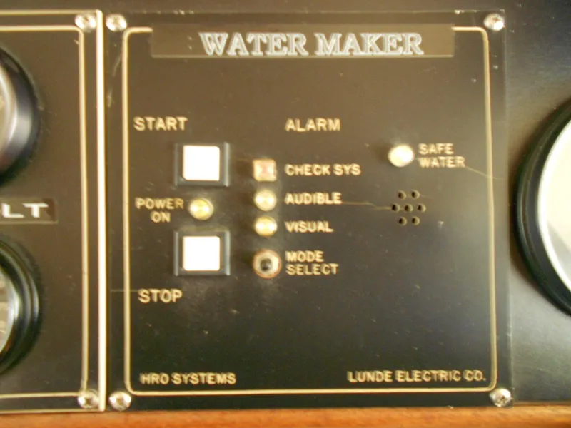 Slide: The Image of Control panel of a water maker on a 1985 Chris-Craft 500 Constellation Motor Yacht. - 19