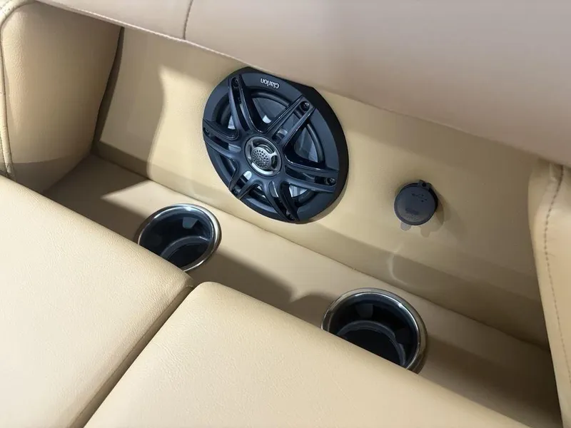 Slide: The Image of Interior of 2025 Godfrey Sweetwater 2286 SB with speaker and cup holders. - 20
