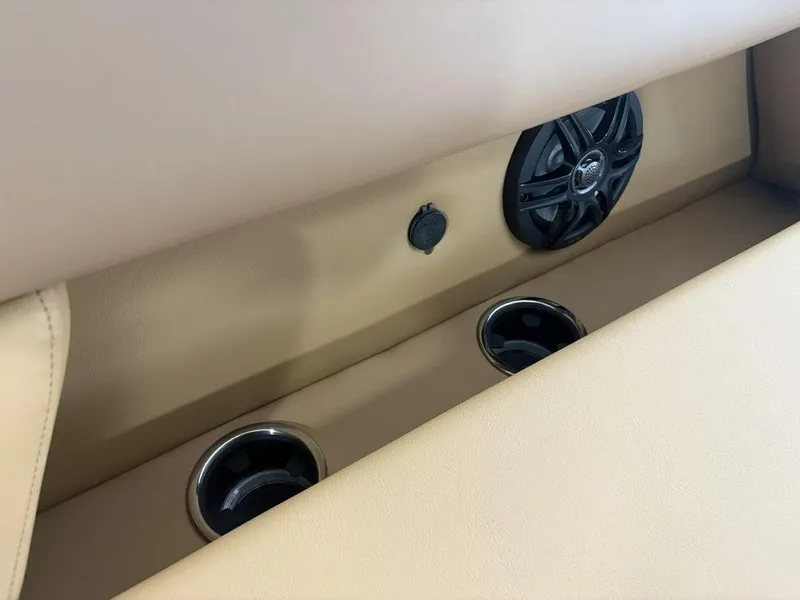 Slide: The Image of Interior of 2025 Godfrey Sweetwater 2286 SB with speaker and cup holders. - 8