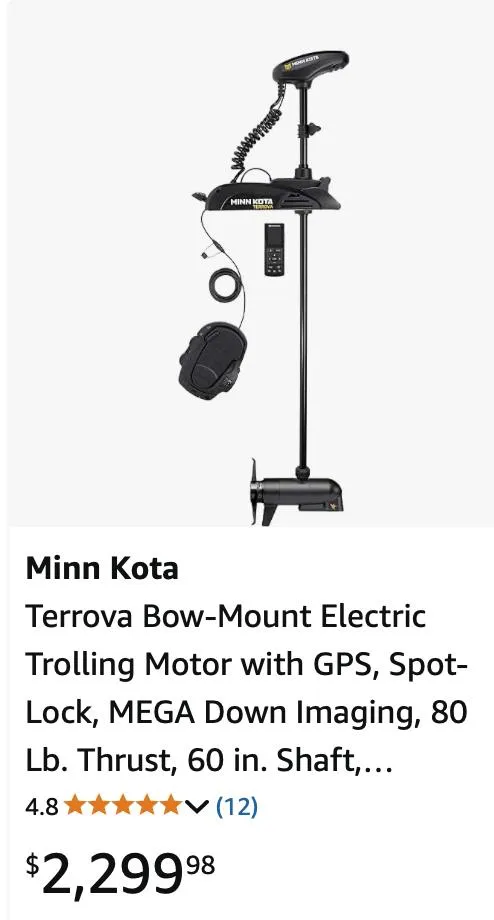 Slide: The Image of Minn Kota Terrova bow-mount trolling motor with GPS, 80 lb thrust, 60-inch shaft. - 25