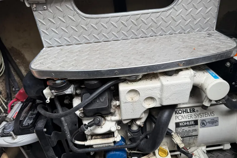 Slide: The Image of Engine compartment of a 2003 Formula 37 PC with Kohler power system. - 27