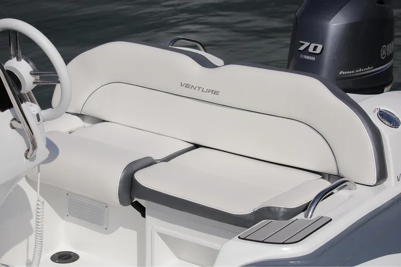 Slide: The Image of Manufacturer Provided Image: 2022 Walker Bay Venture 14 boat with Yamaha 70 engine and cushioned seating. - 9