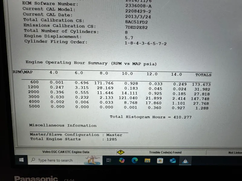 Slide: The Image of Engine data display for 2015 Cobalt 24 SD, showing RPM and MAP statistics. - 15