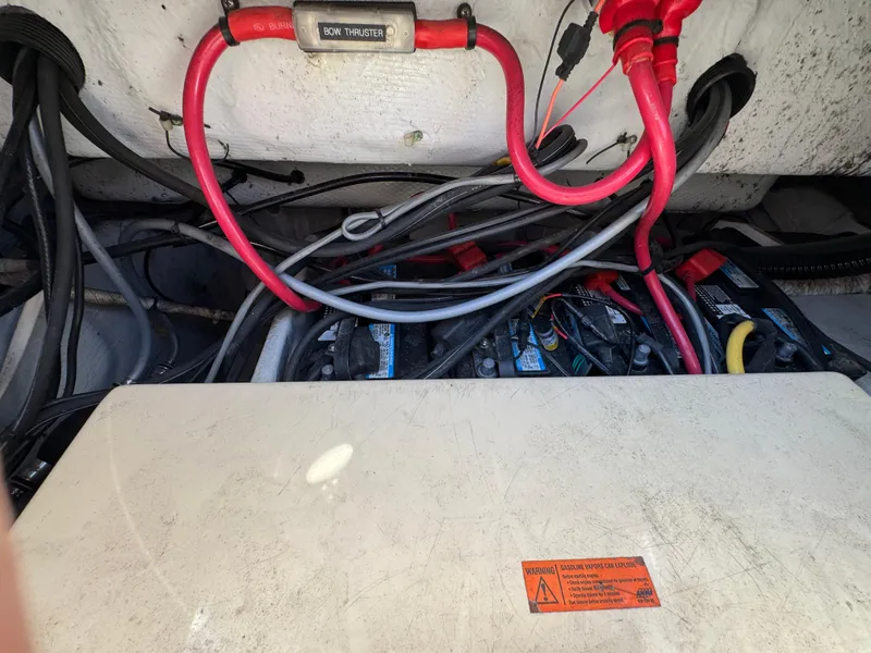 Slide: The Image of Electrical wiring and components inside a 2003 Grady-White Marlin 300 boat. - 40