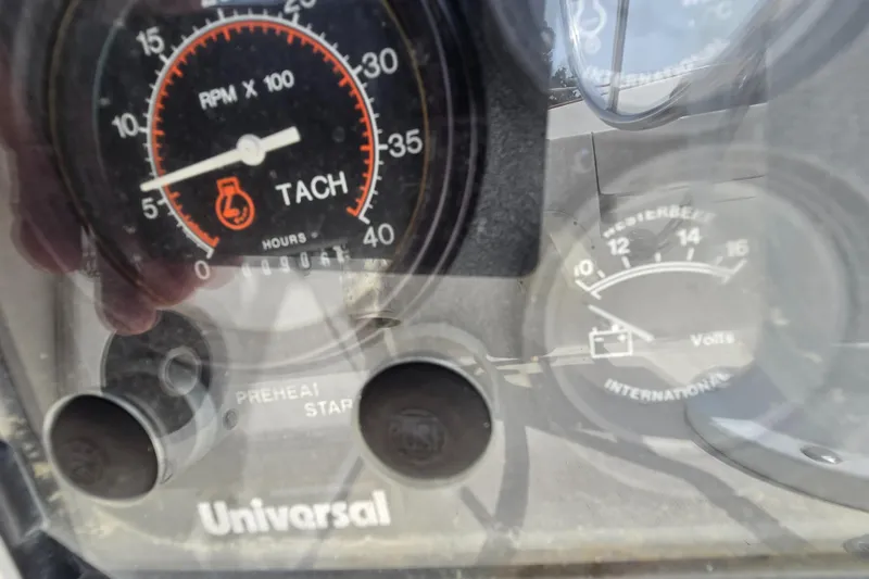 Slide: The Image of Close-up of 1984 Bristol 31.1 tachometer and voltmeter gauges. - 41