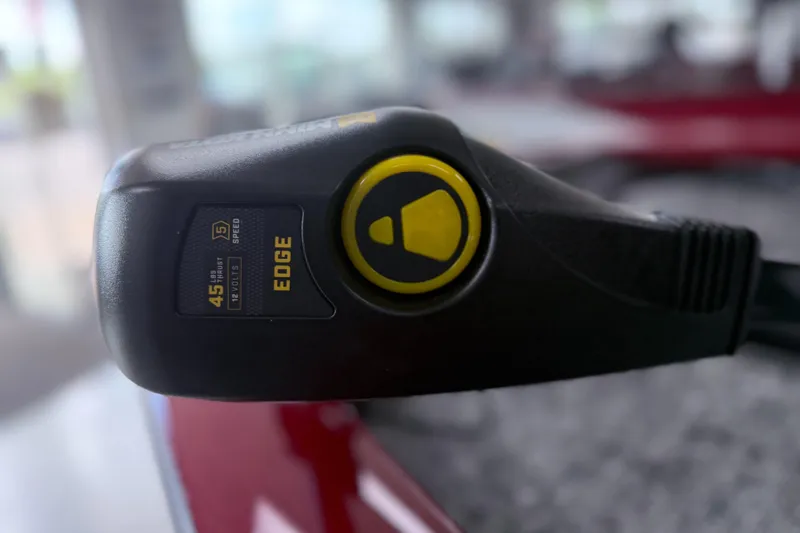 Slide: The Image of Close-up of a Tracker Pro Team 175 boat control handle, 2025 model. - 6