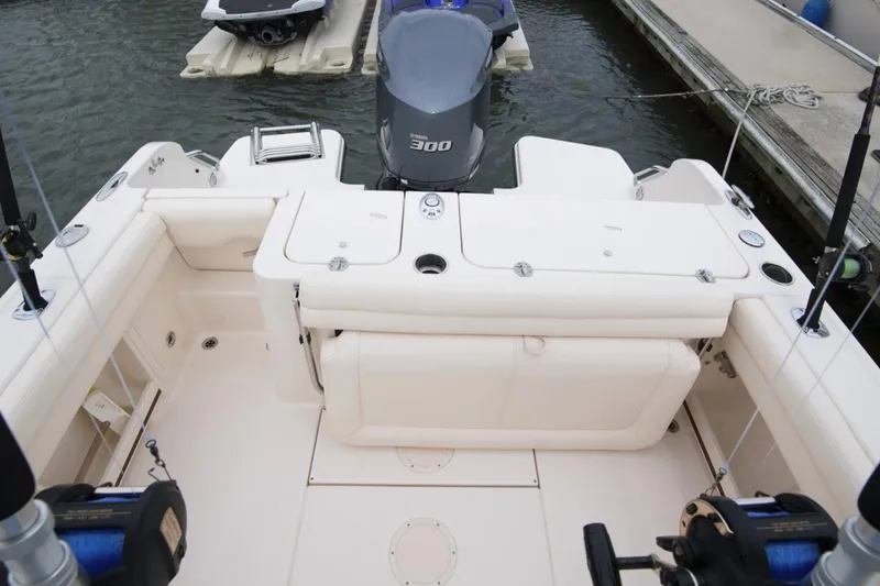 Slide: The Image of Manufacturer Provided Image: 2019 Grady-White Fisherman 236 boat interior with Yamaha 300 outboard motor. - 12