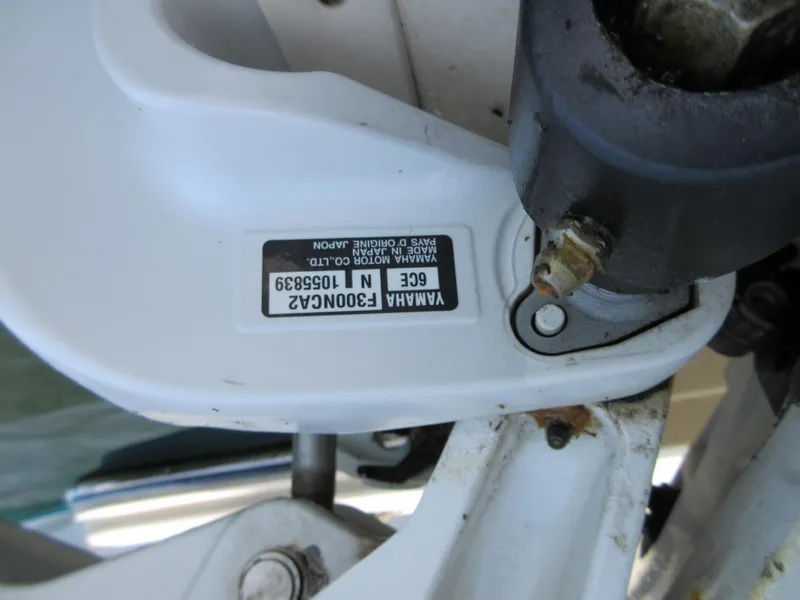 Slide: The Image of Close-up of Yamaha motor part on 2019 Grady-White Fisherman 236 boat. - 24
