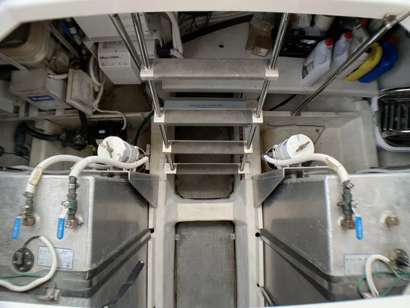 Slide: The Image of Engine room of a 2006 Carver 56 Voyager yacht with dual fuel tanks. - 28