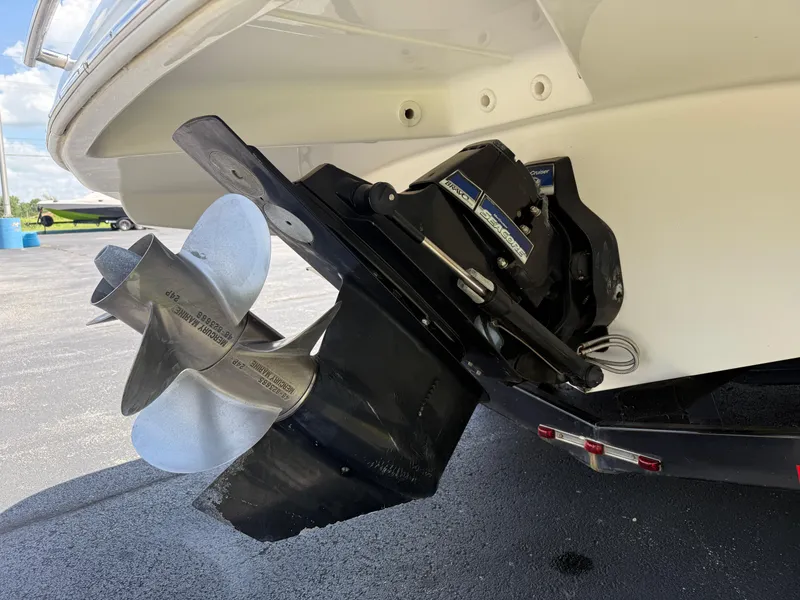 Slide: The Image of 2008 Doral 265 Elite Bowrider boat propeller and outdrive detail. - 17
