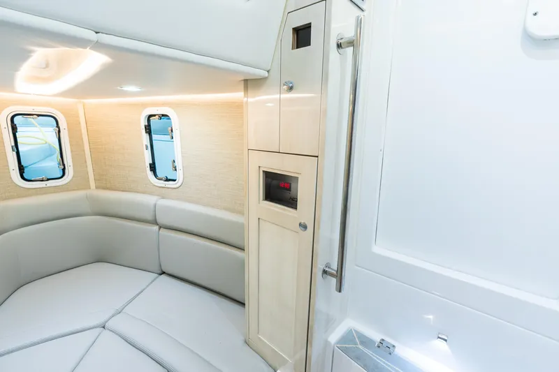 Slide: The Image of Luxurious interior of 2023 HCB 42 Lujo boat with plush seating and modern design. - 22