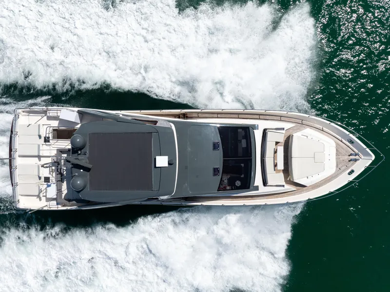 Slide: The Image of Aerial view of 2016 Astondoa 80 GLX yacht cruising on the ocean. - 13
