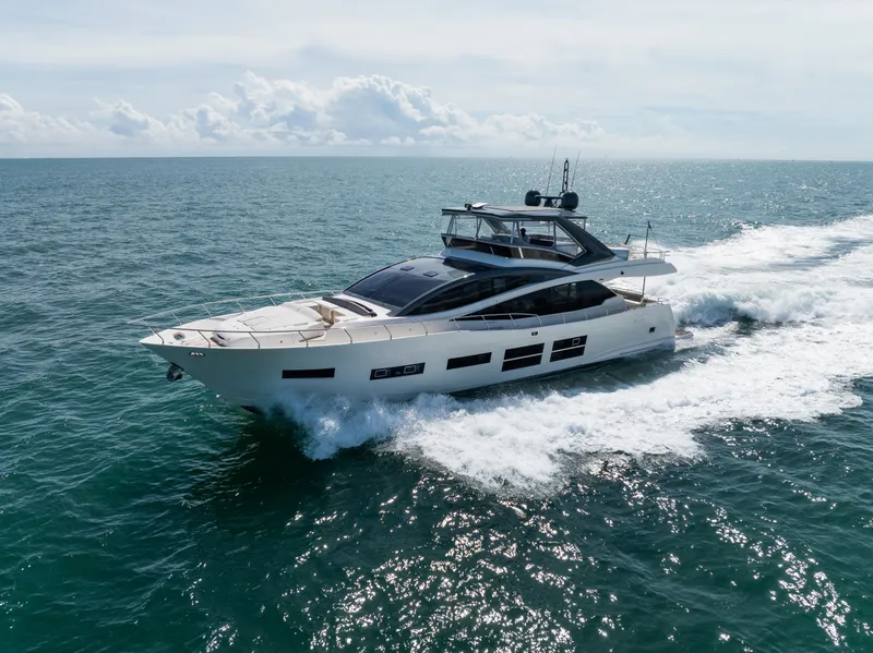 Slide: The Image of 2016 Astondoa 80 GLX yacht cruising on open sea under clear skies. - 3