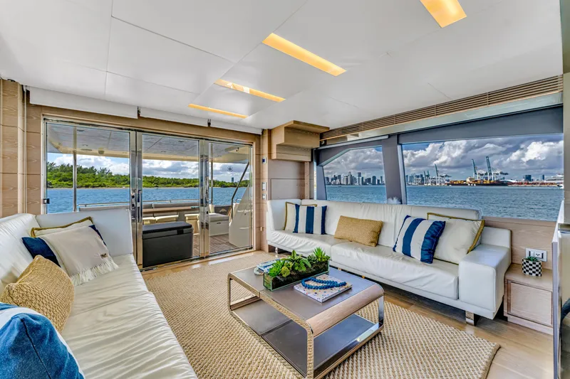 Slide: The Image of Luxurious interior of 2016 Astondoa 80 GLX yacht with ocean view. - 46