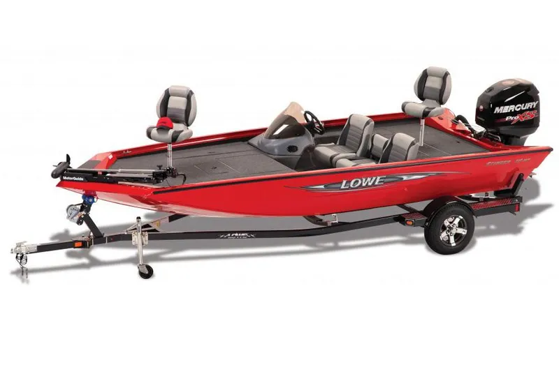 Slide: The Image of Manufacturer Provided Image: 2014 Lowe Stinger 18 HP red fishing boat with Mercury Pro XS engine. - 8