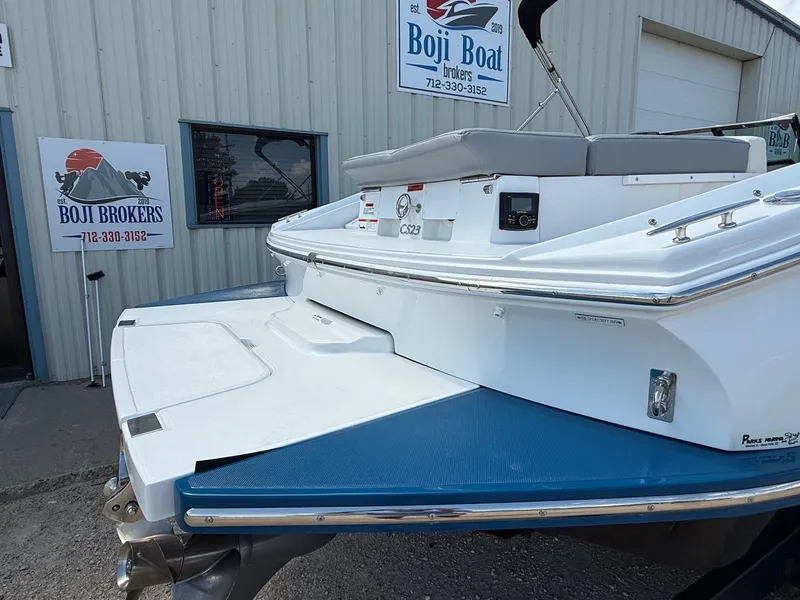 Slide: The Image of 2019 Cobalt CS23 boat at Boji Boat Brokers, featuring a sleek swim platform. - 8