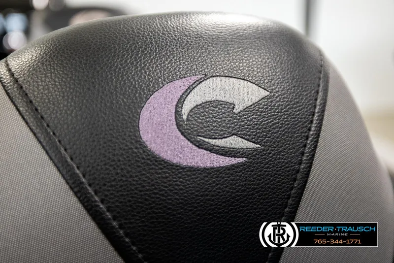 Slide: The Image of Crestliner 1850 FISHHAWK 2022 seat with logo, Reeder-Trausch Marine branding. - 36