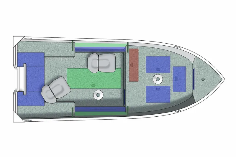 Slide: The Image of Manufacturer Provided Image: Top view of 2020 Crestliner 1450 Discovery Tiller boat layout. - 9