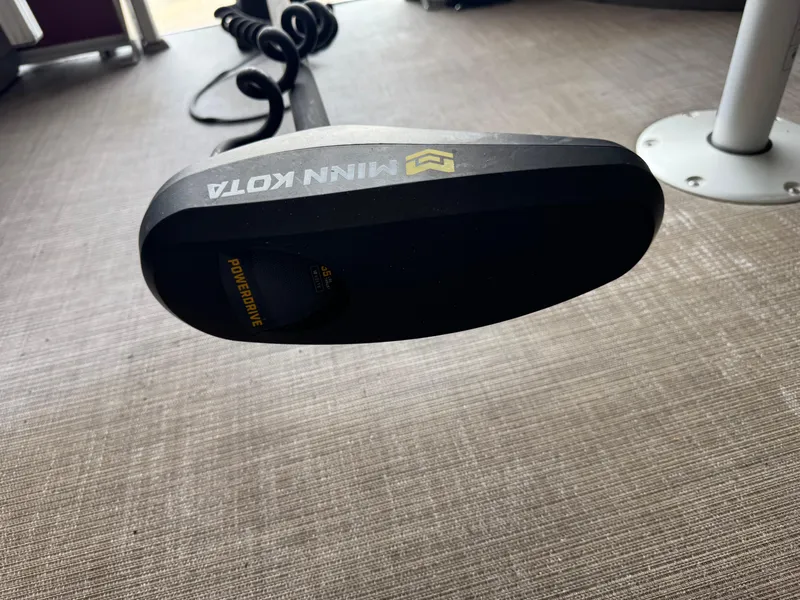 Slide: The Image of Minn Kota PowerDrive trolling motor on 2021 Sun Tracker Fishin' Barge 20 DLX. - 10