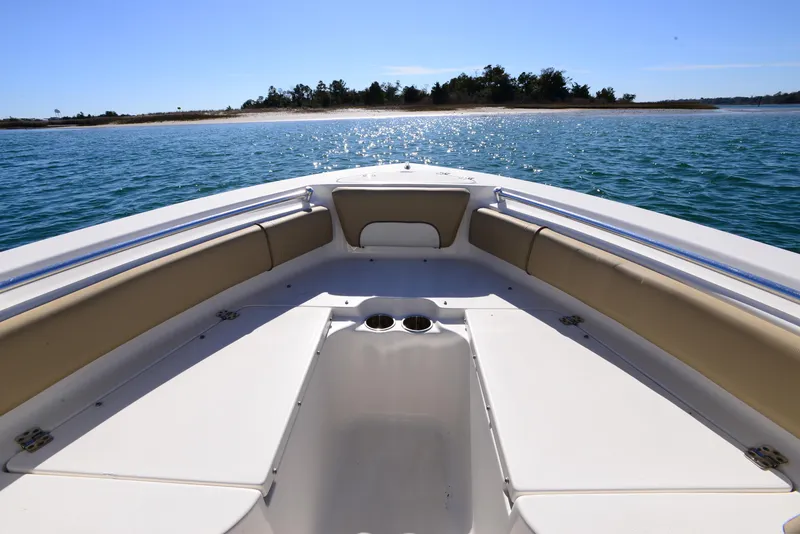Slide: The Image of 2020 Key West 219 FS boat interior with ocean view and distant shoreline. - 8