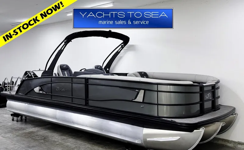 The Image of 2025 Barletta Lusso 25UC pontoon boat in showroom, available at Yachts to Sea. - 0