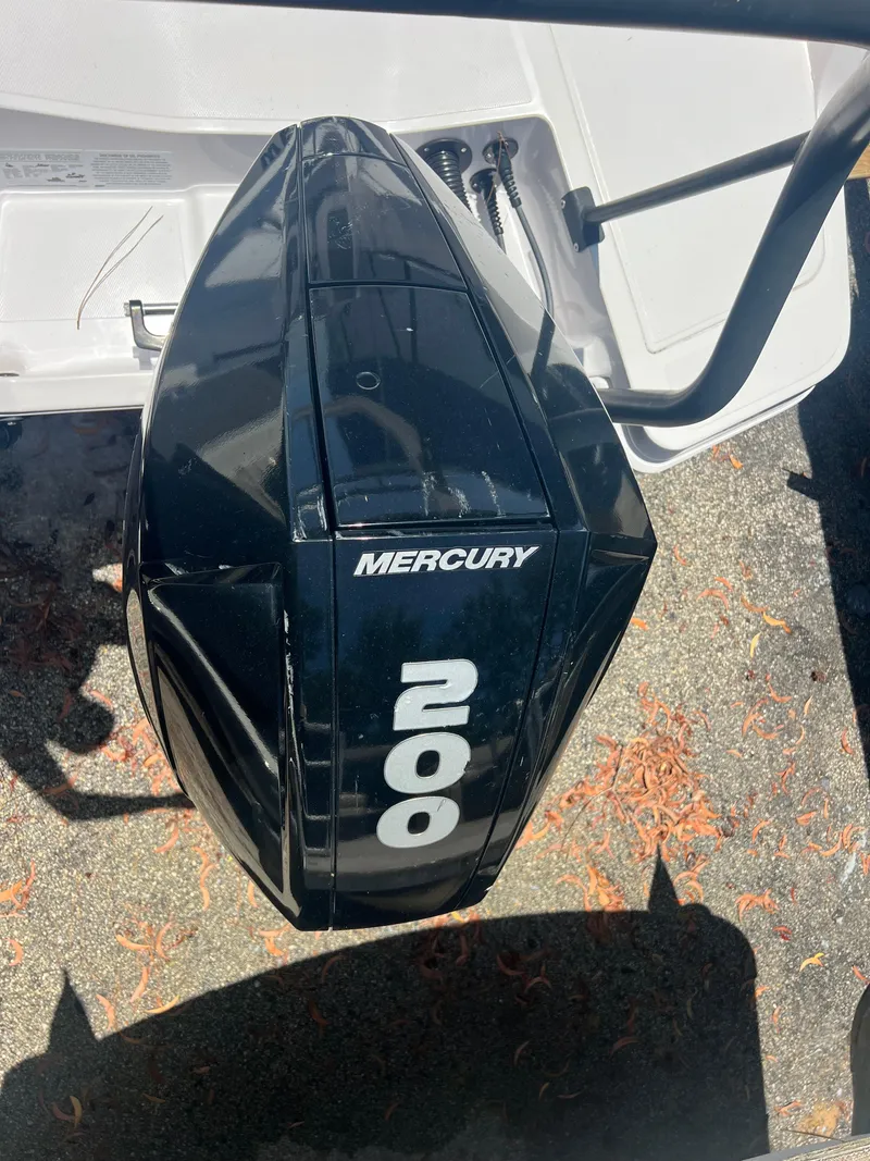 Slide: The Image of Mercury 200 outboard motor on 2022 Axopar 22 T-Top boat, viewed from above. - 15